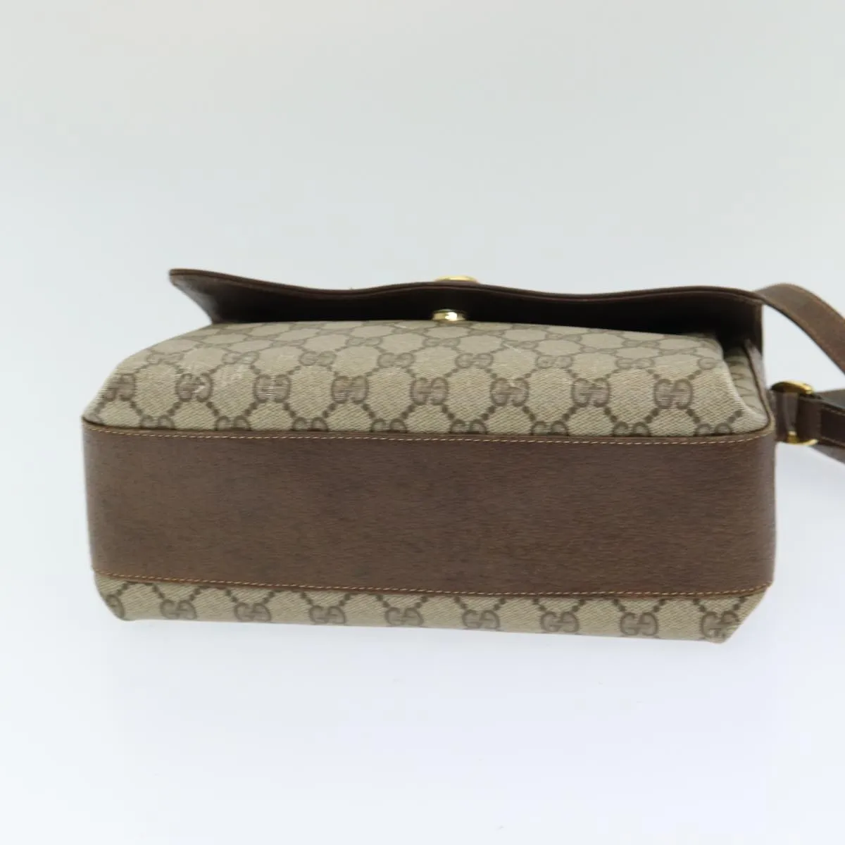 GUCCI GG Supreme Web Sherry Line Shoulder Bag PVC Beige  83722