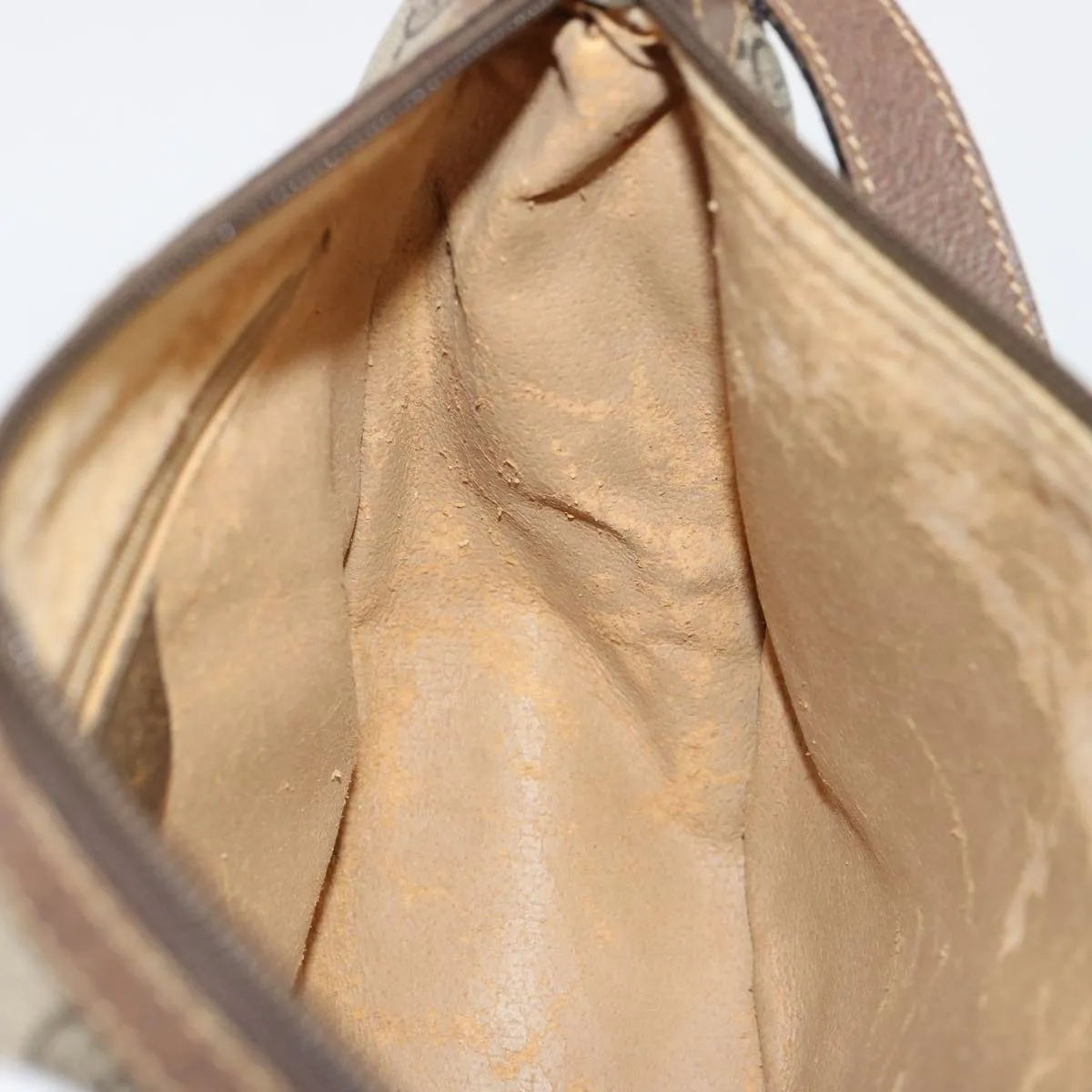 GUCCI GG Supreme Web Sherry Line Shoulder Bag PVC Beige 89 02 032  76696