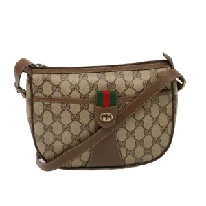 GUCCI GG Supreme Web Sherry Line Shoulder Bag PVC Beige 89 02 032  76696