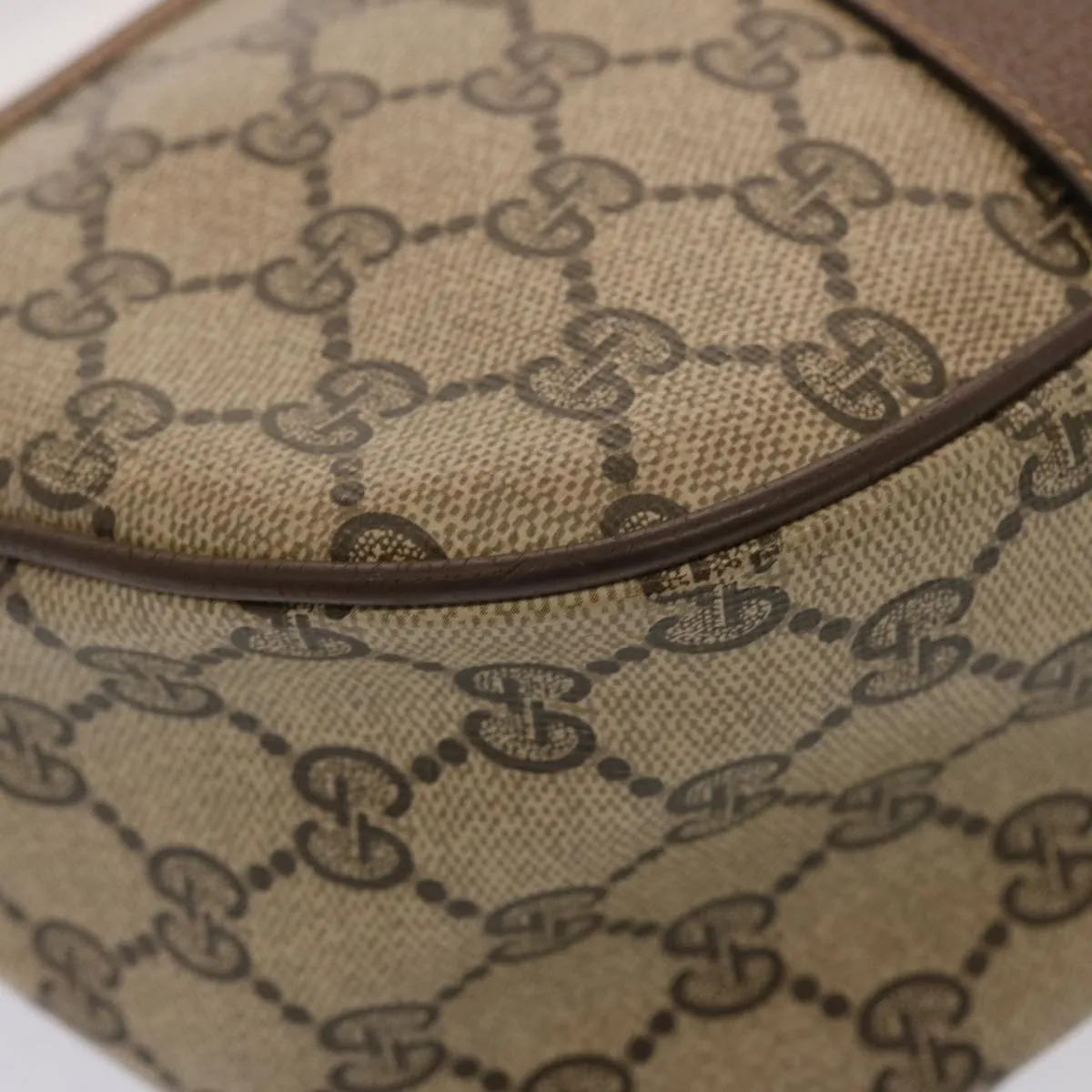 GUCCI GG Supreme Web Sherry Line Shoulder Bag PVC Beige 89 02 032  76696