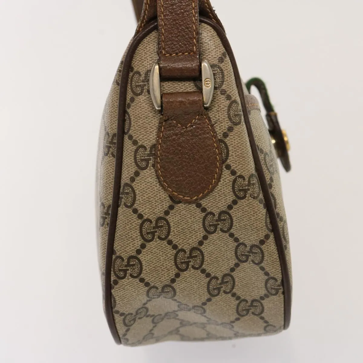 GUCCI GG Supreme Web Sherry Line Shoulder Bag PVC Beige 89 02 032  76696