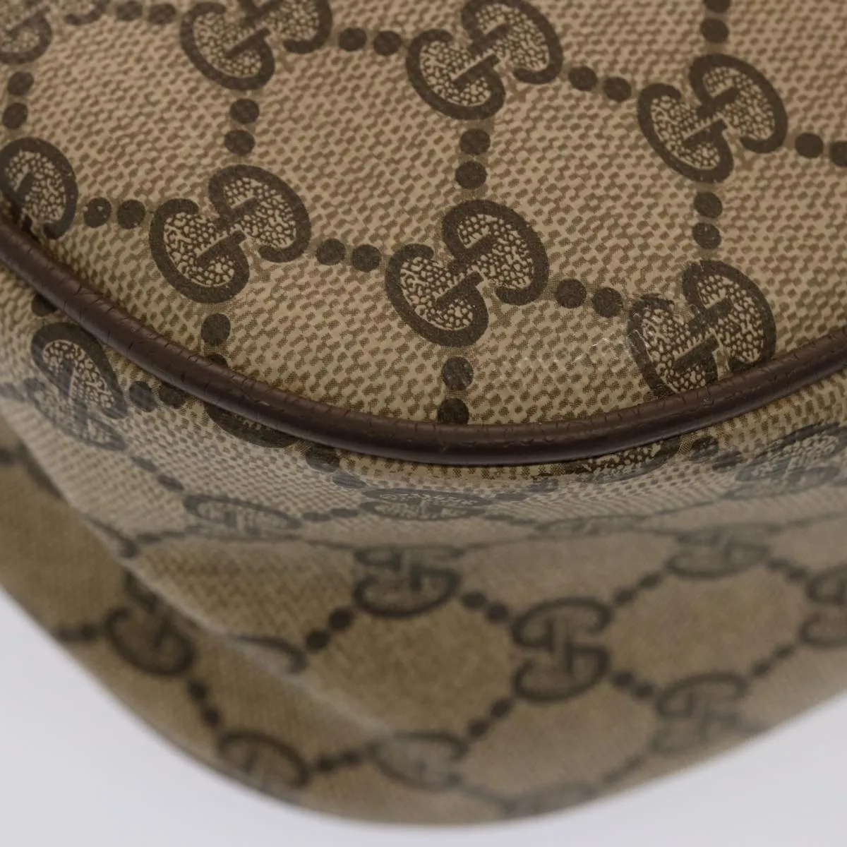GUCCI GG Supreme Web Sherry Line Shoulder Bag PVC Beige 89 02 032  76696