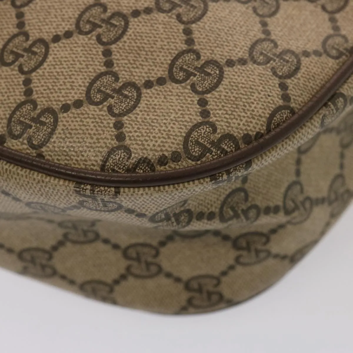 GUCCI GG Supreme Web Sherry Line Shoulder Bag PVC Beige 89 02 032  76696