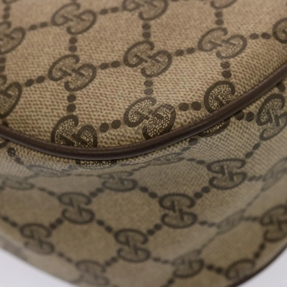 GUCCI GG Supreme Web Sherry Line Shoulder Bag PVC Beige 89 02 032  76696