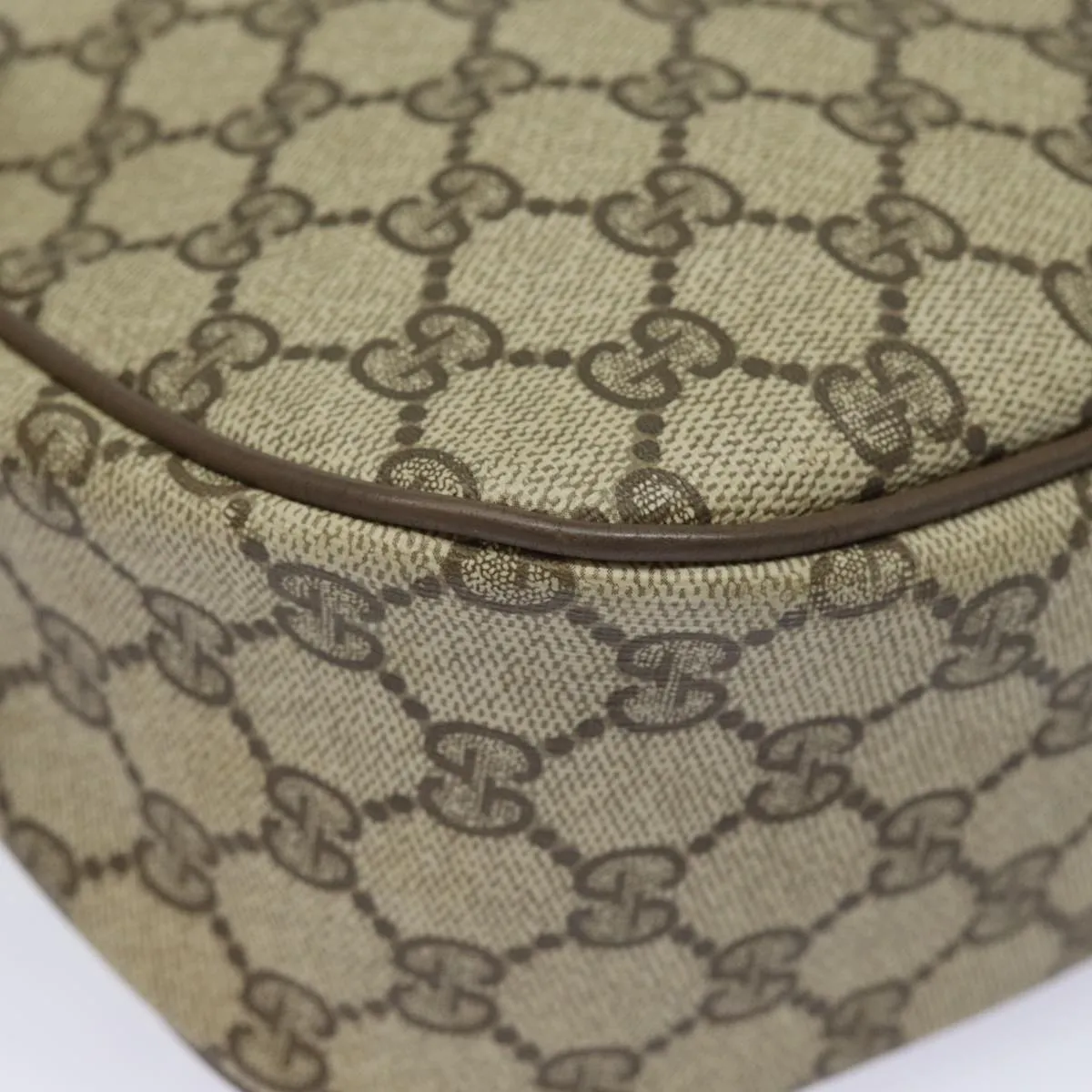 GUCCI GG Supreme Web Sherry Line Shoulder Bag PVC Beige 89 02 032  81158