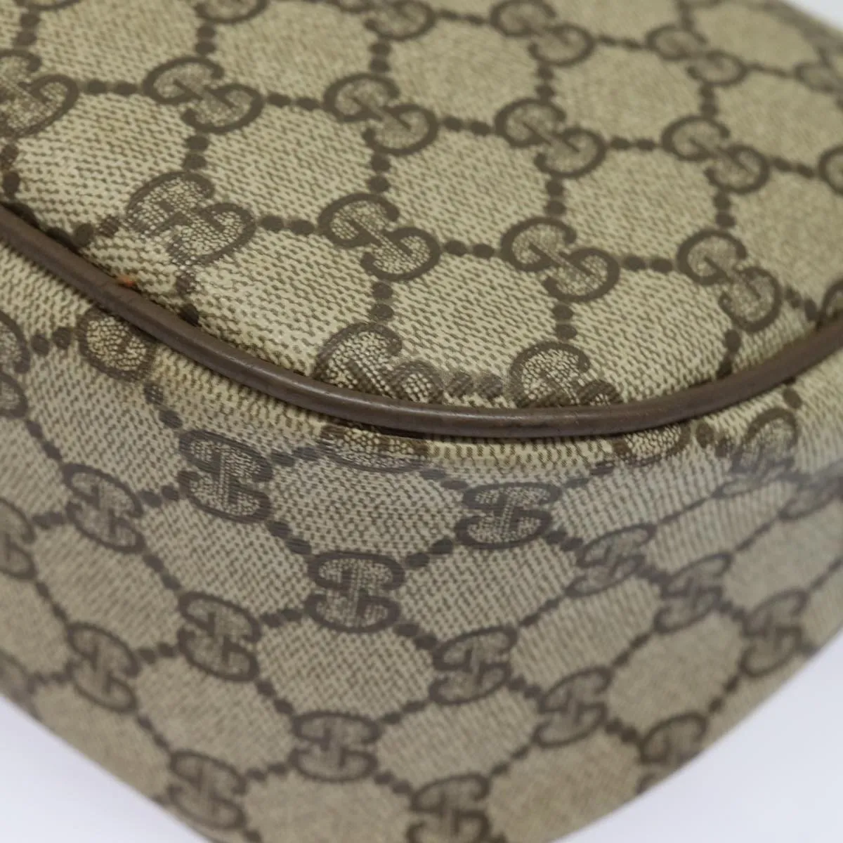 GUCCI GG Supreme Web Sherry Line Shoulder Bag PVC Beige 89 02 032  81158