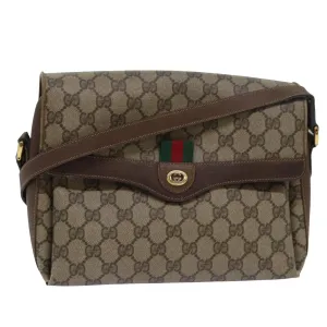 GUCCI GG Supreme Web Sherry Line Shoulder Bag PVC Beige 904 02 084  78097