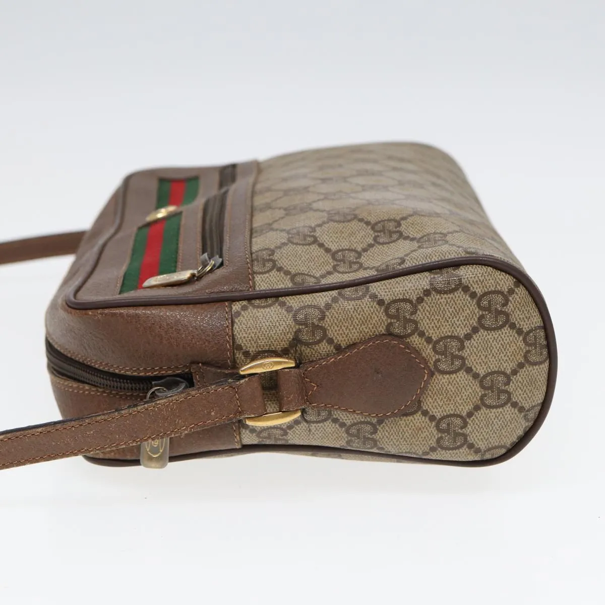 GUCCI GG Supreme Web Sherry Line Shoulder Bag PVC Beige Red 56 02 088  84753