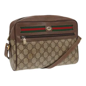 GUCCI GG Supreme Web Sherry Line Shoulder Bag PVC Beige Red 56 02 088  84753
