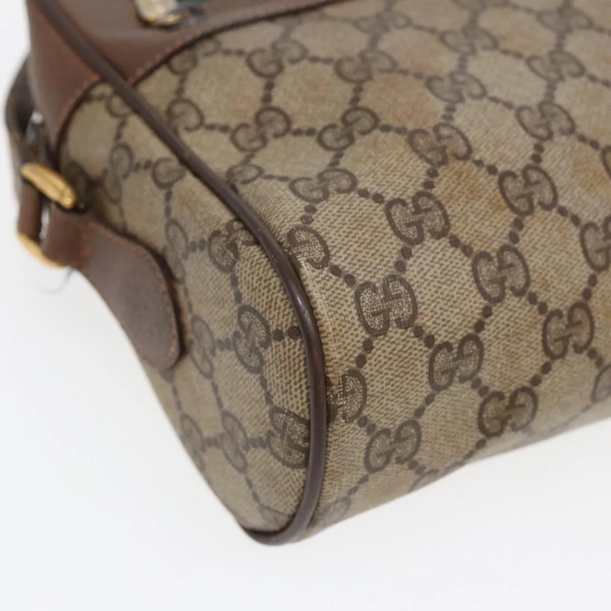 GUCCI GG Supreme Web Sherry Line Shoulder Bag PVC Beige Red 56 02 088  84753