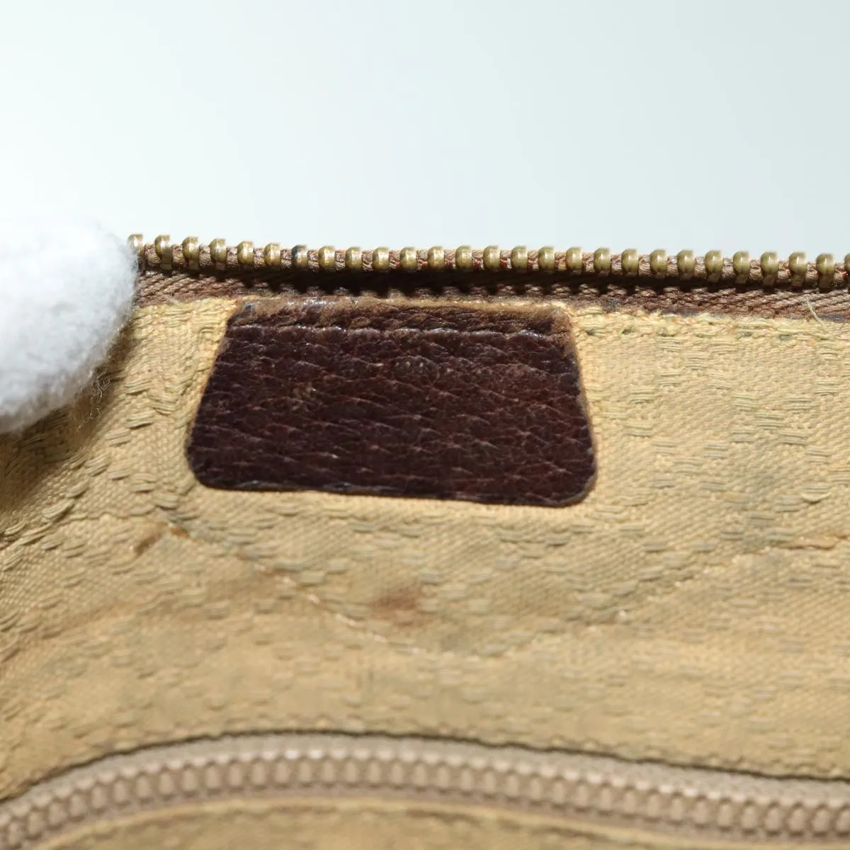 GUCCI GG Supreme Web Sherry Line Shoulder Bag PVC Beige Red  82910