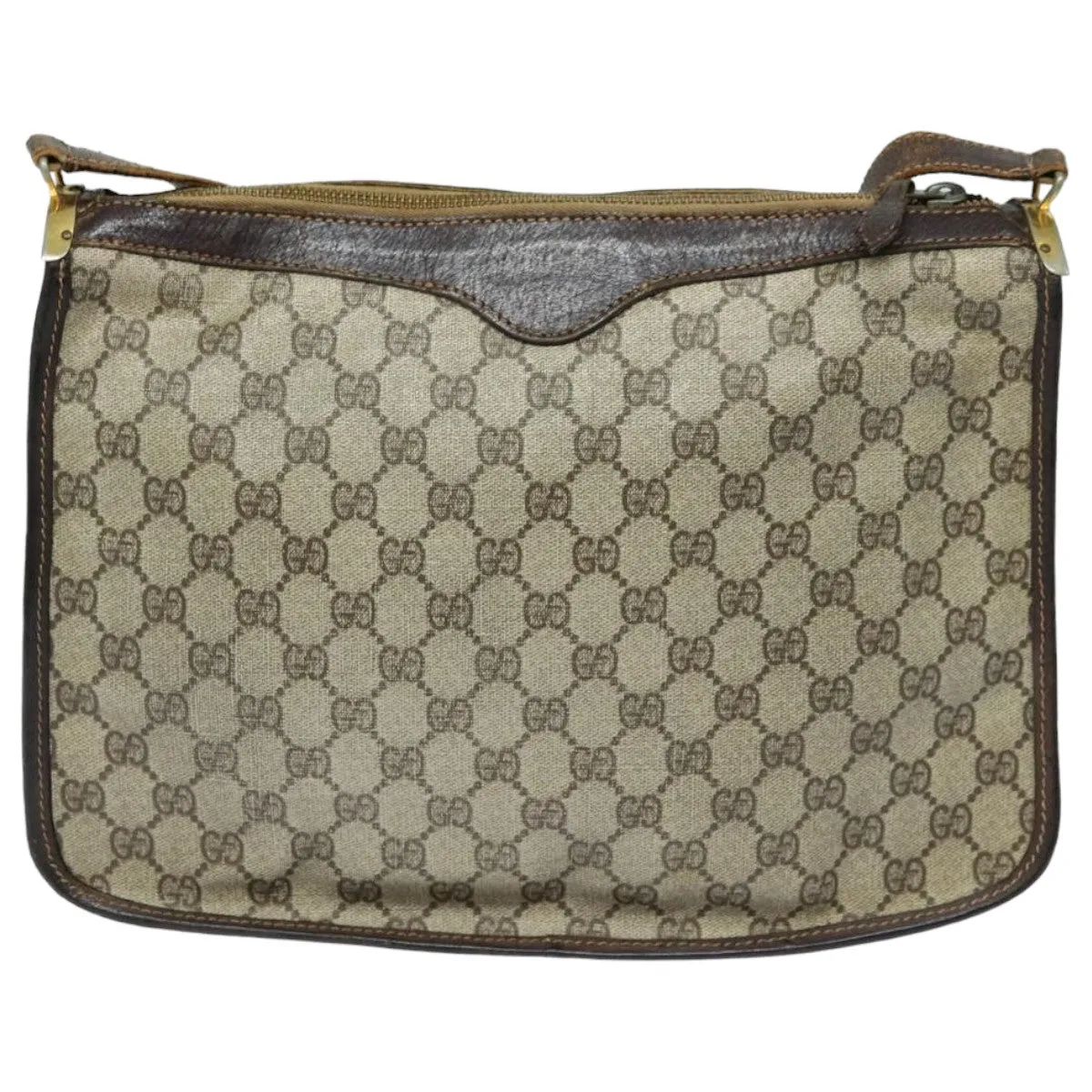 GUCCI GG Supreme Web Sherry Line Shoulder Bag PVC Beige Red  82910