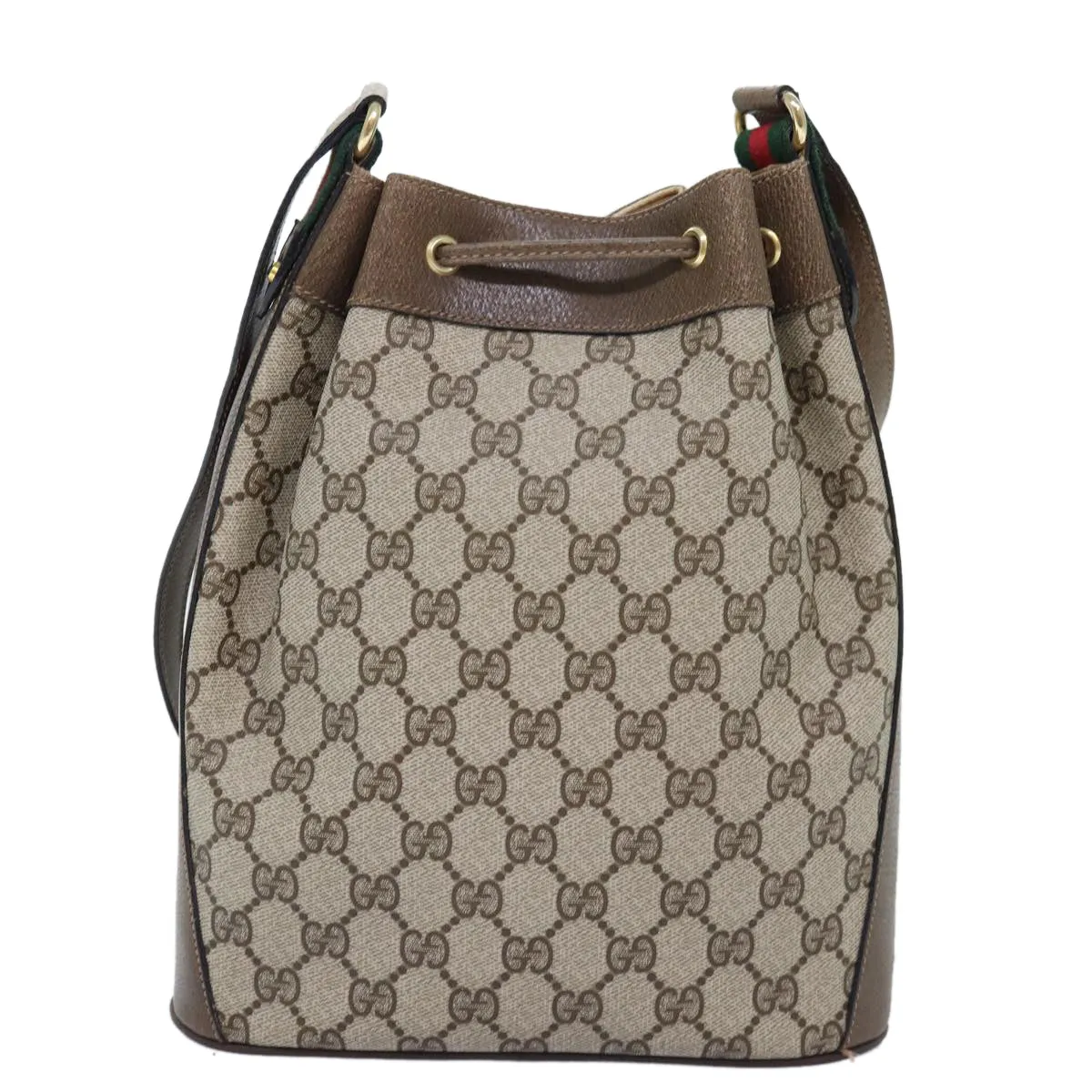 GUCCI GG Supreme Web Sherry Line Shoulder Bag Red Beige 41 02 034  12678