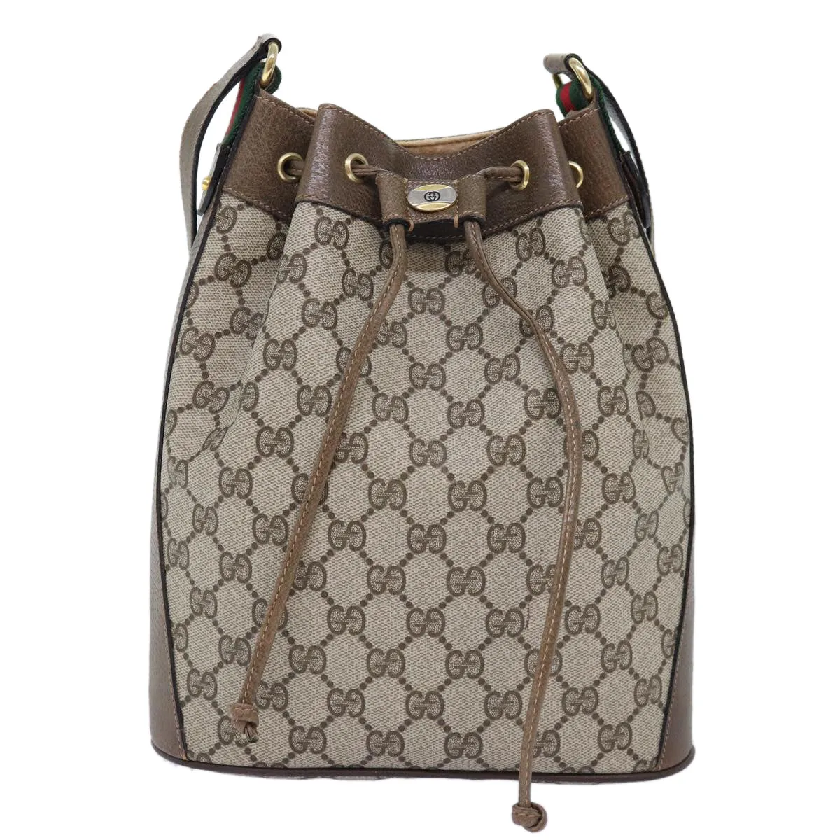 GUCCI GG Supreme Web Sherry Line Shoulder Bag Red Beige 41 02 034  12678