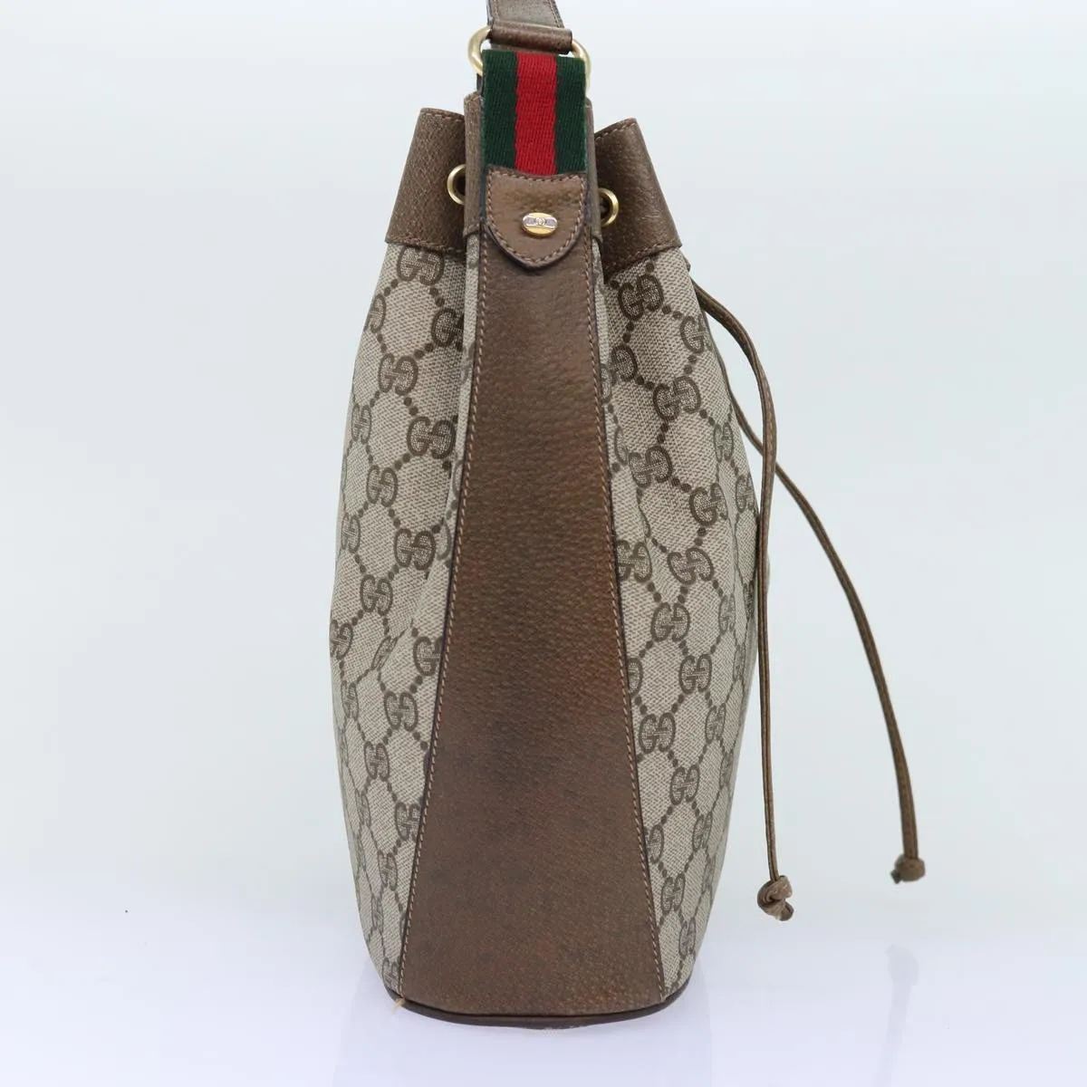 GUCCI GG Supreme Web Sherry Line Shoulder Bag Red Beige 41 02 034  12678