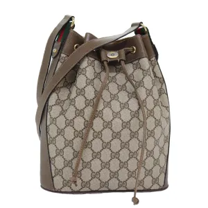 GUCCI GG Supreme Web Sherry Line Shoulder Bag Red Beige 41 02 034  12678