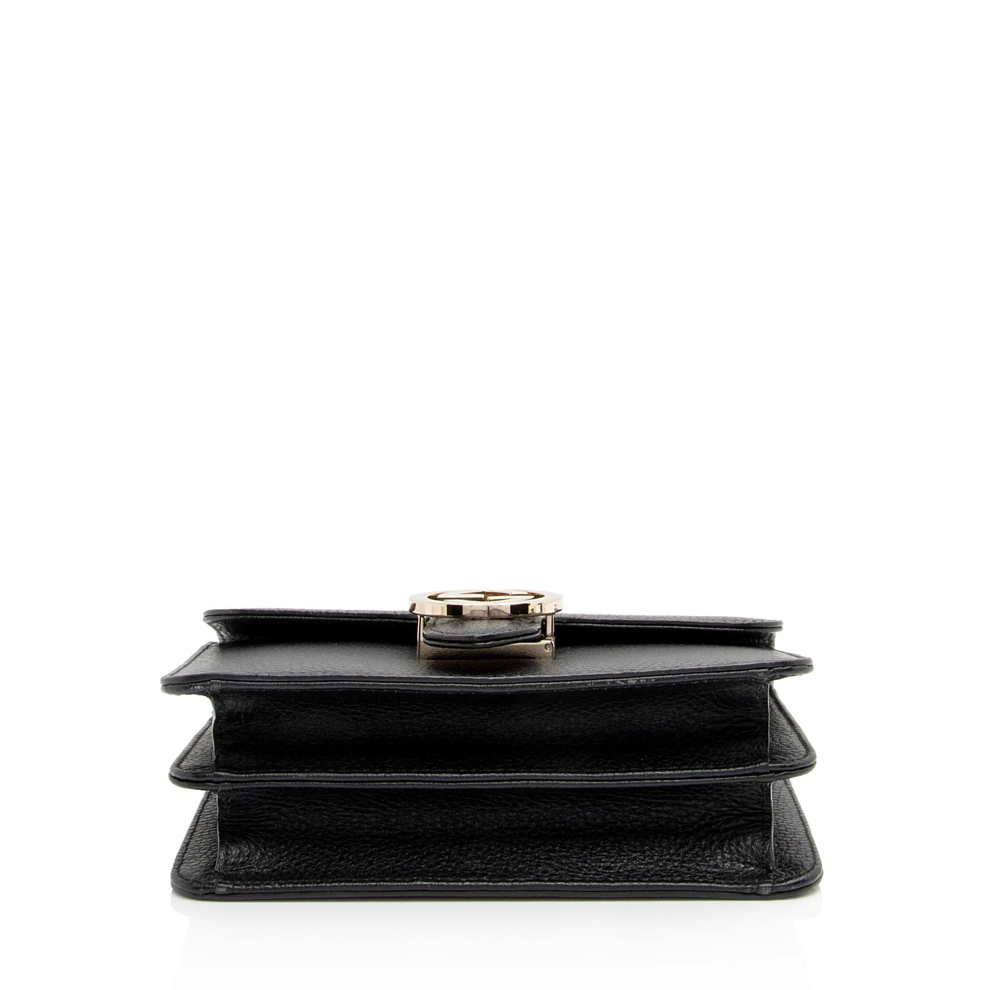 Gucci Grained Calfskin Interlocking G Small Shoulder Bag (SHF-1AVxLZ)