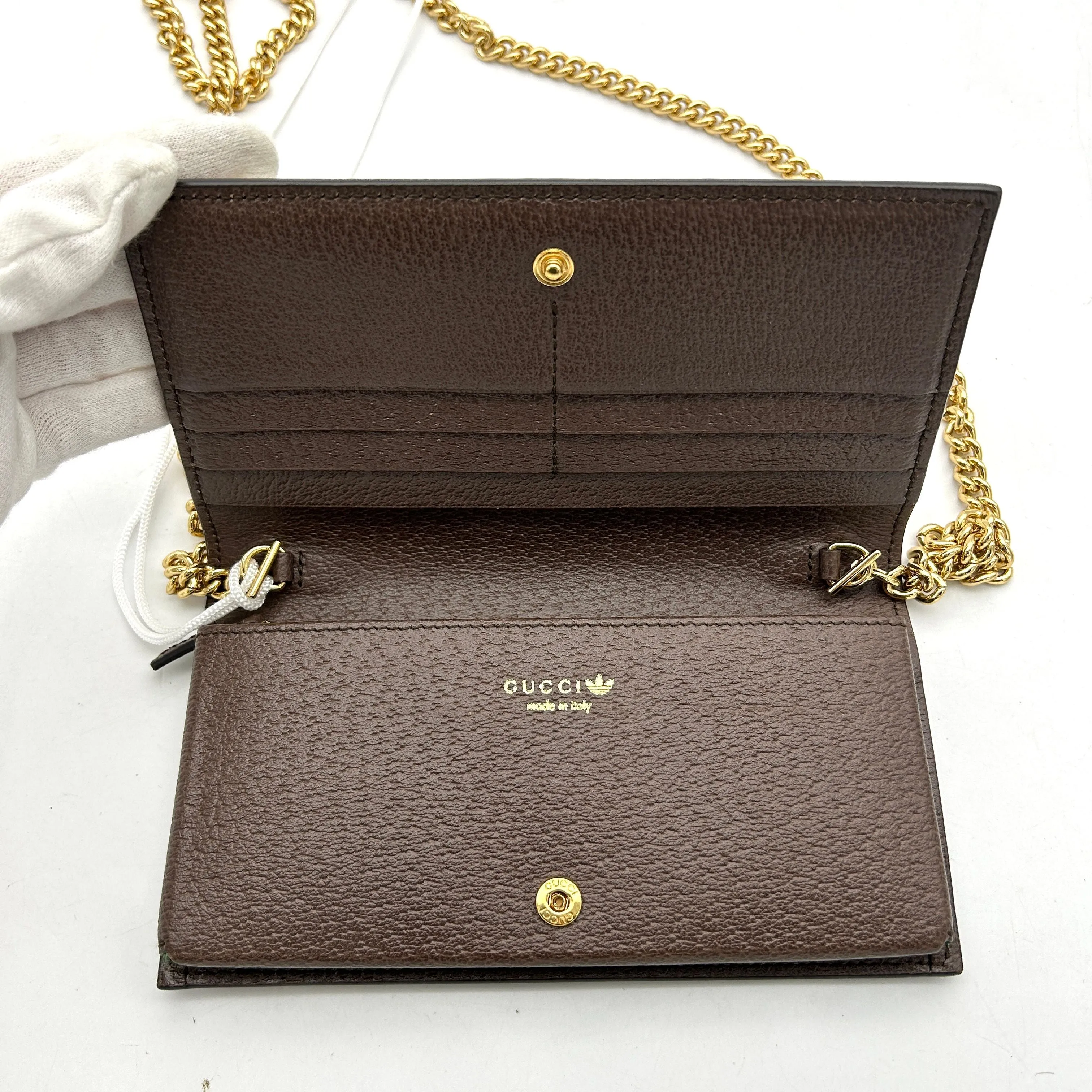 GUCCI Gucci x adidas Chain Logo Shoulder Bag Unisex Yellow Brown LA43734