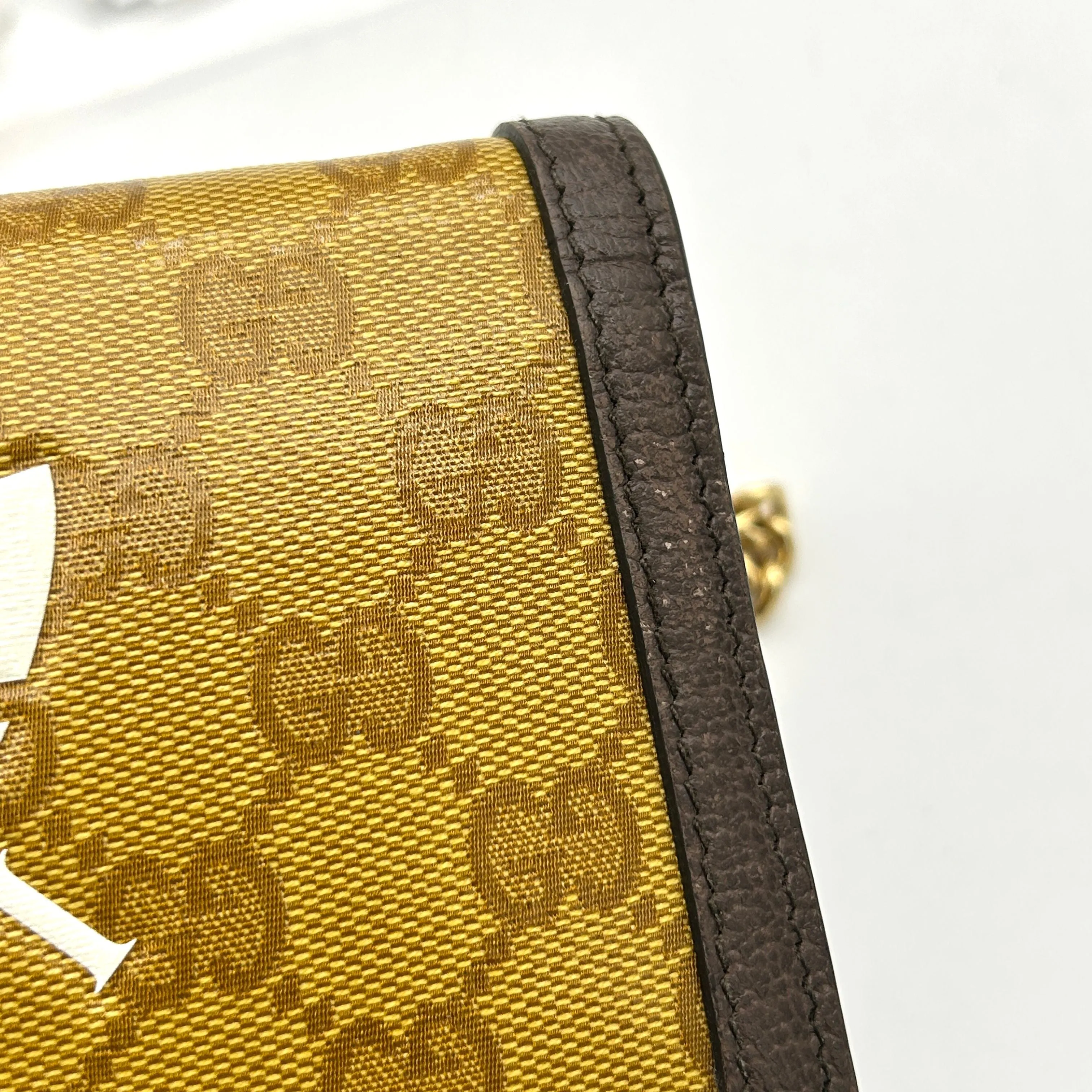 GUCCI Gucci x adidas Chain Logo Shoulder Bag Unisex Yellow Brown LA43734