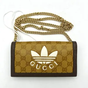 GUCCI Gucci x adidas Chain Logo Shoulder Bag Unisex Yellow Brown LA43734