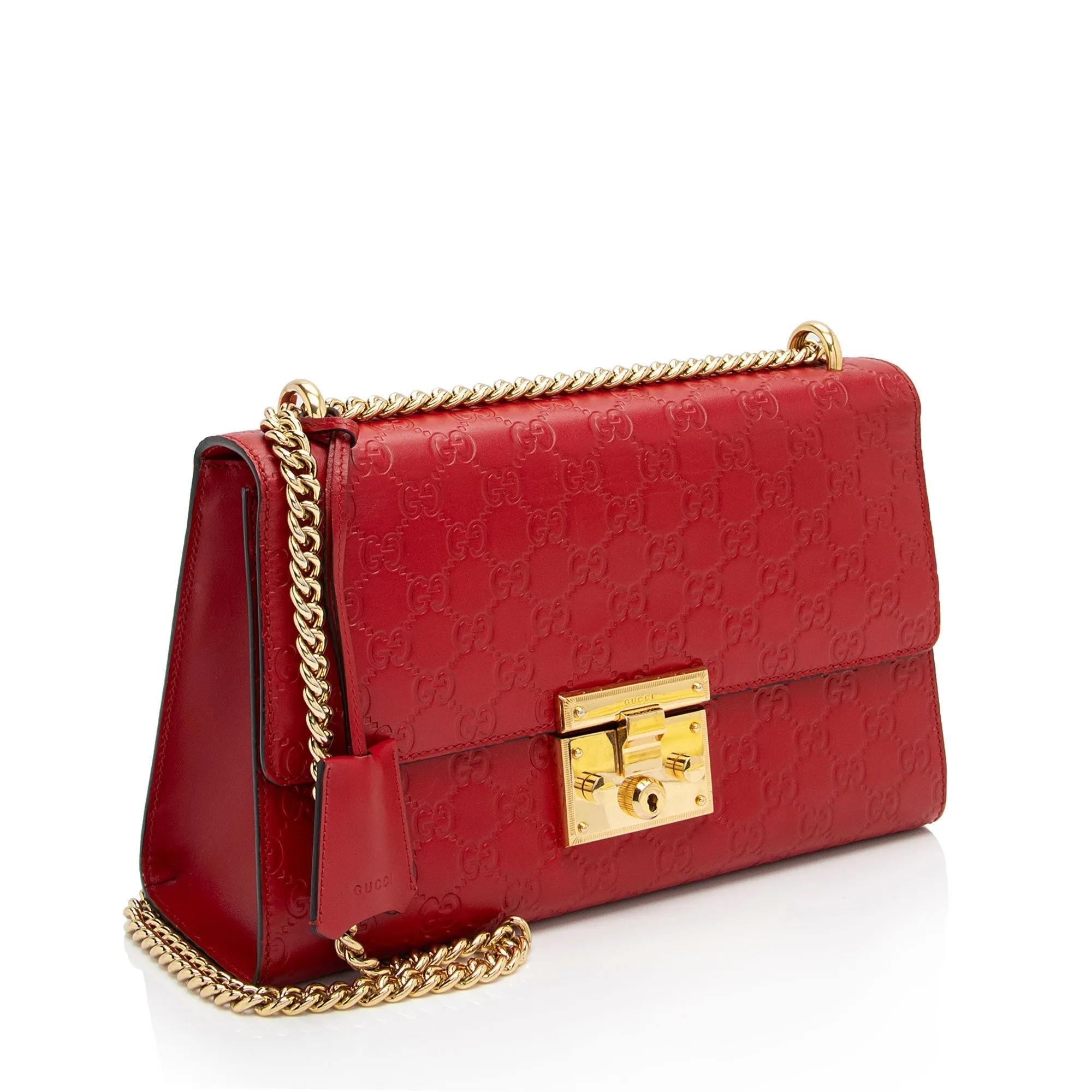 Gucci Guccissima Leather Padlock Medium Shoulder Bag (SHF-fXEhOA)