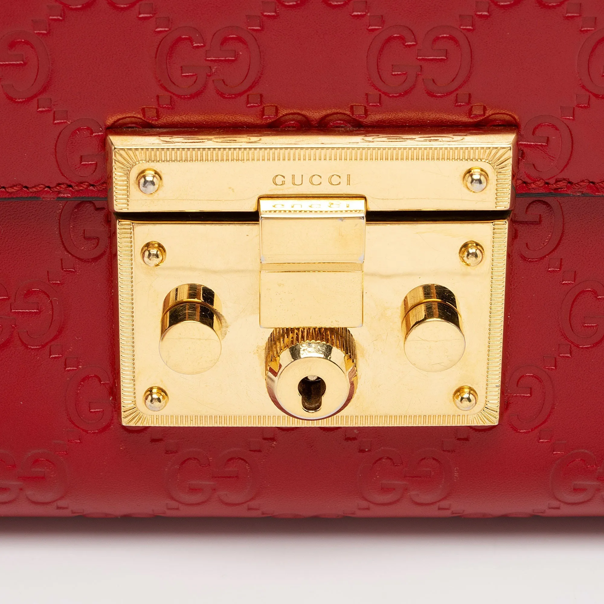 Gucci Guccissima Leather Padlock Medium Shoulder Bag (SHF-fXEhOA)