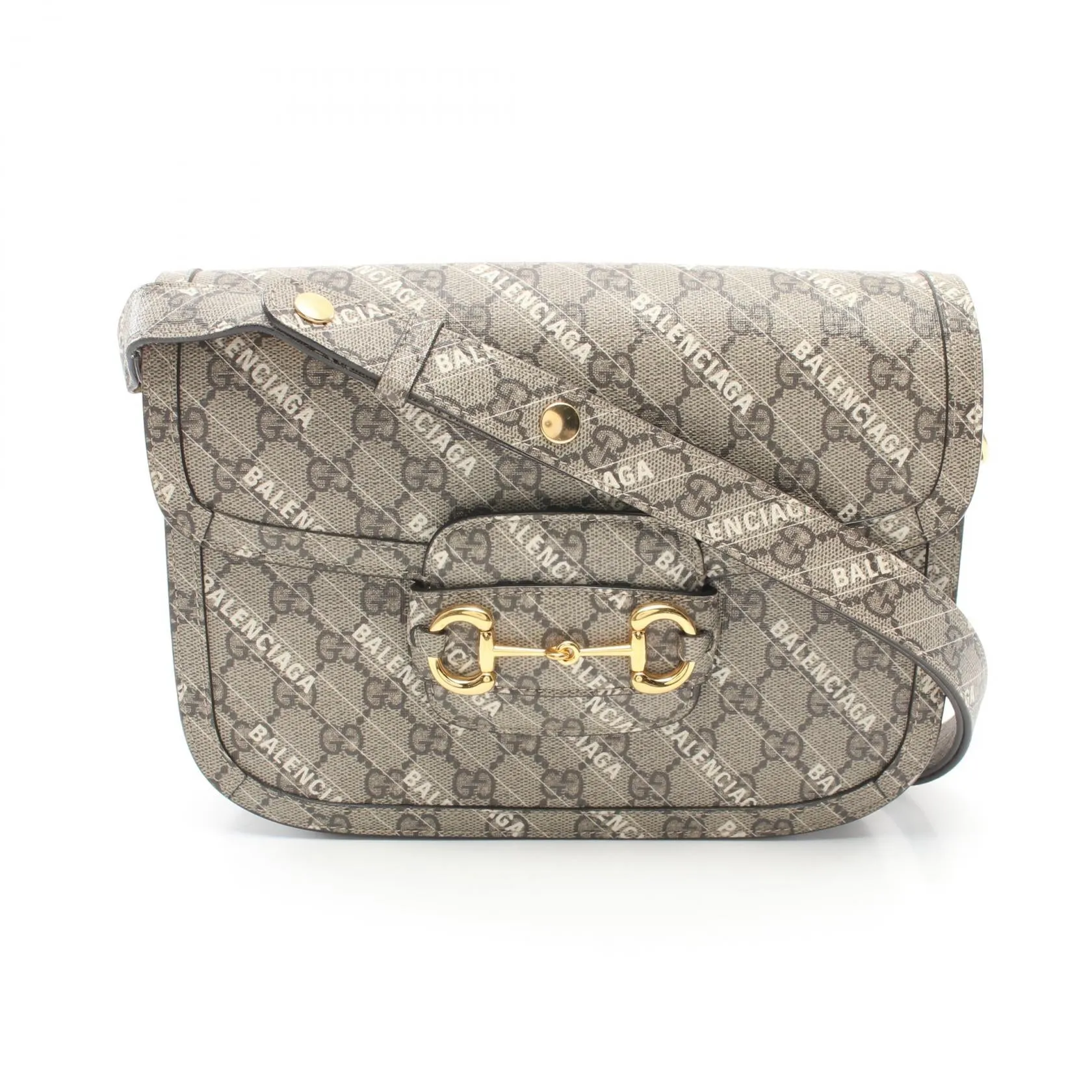 Gucci Horsebit 1955 Shoulder Bag Beige/White