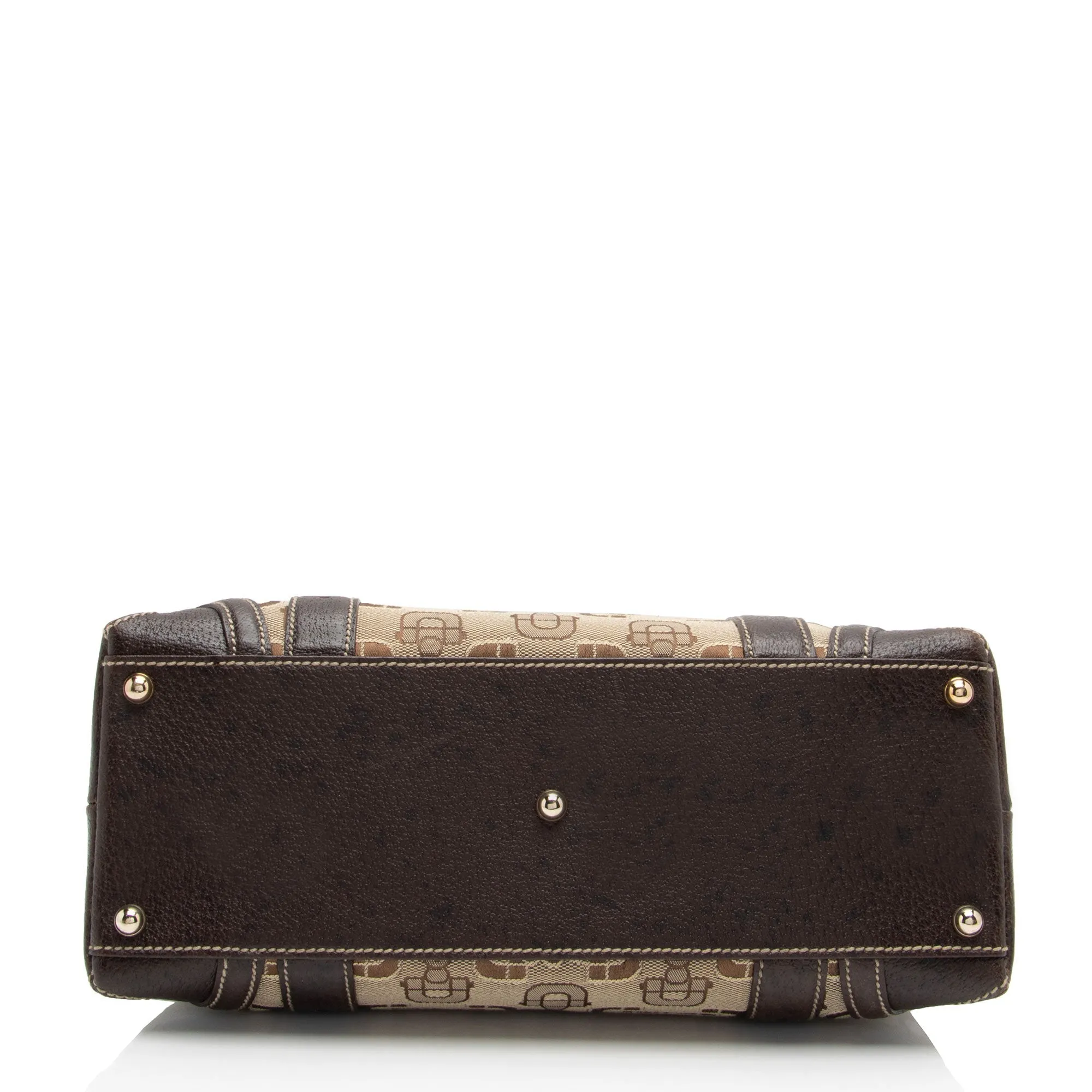 Gucci Horsebit Canvas Shoulder Bag (SHF-t8v4XG)