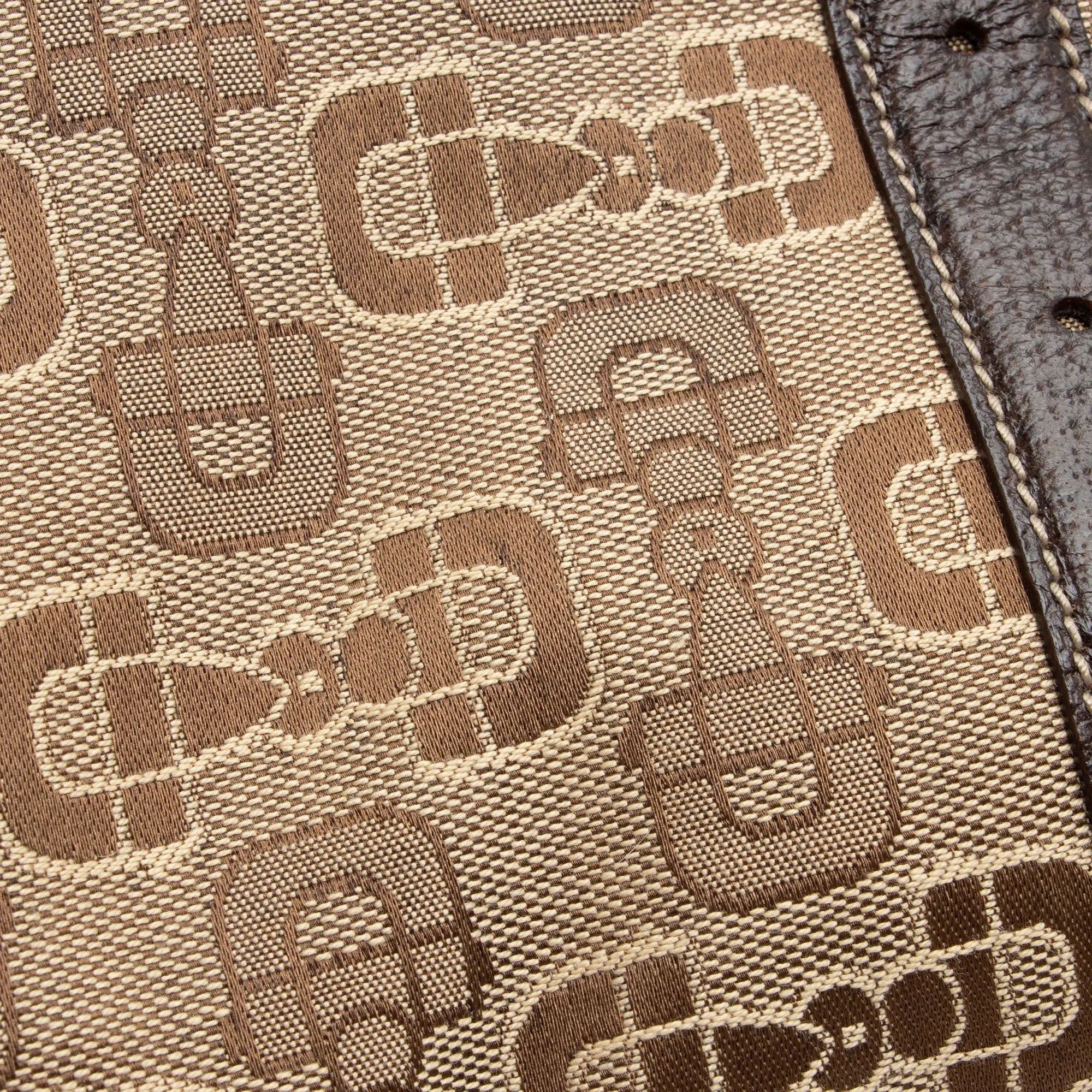 Gucci Horsebit Canvas Shoulder Bag (SHF-t8v4XG)