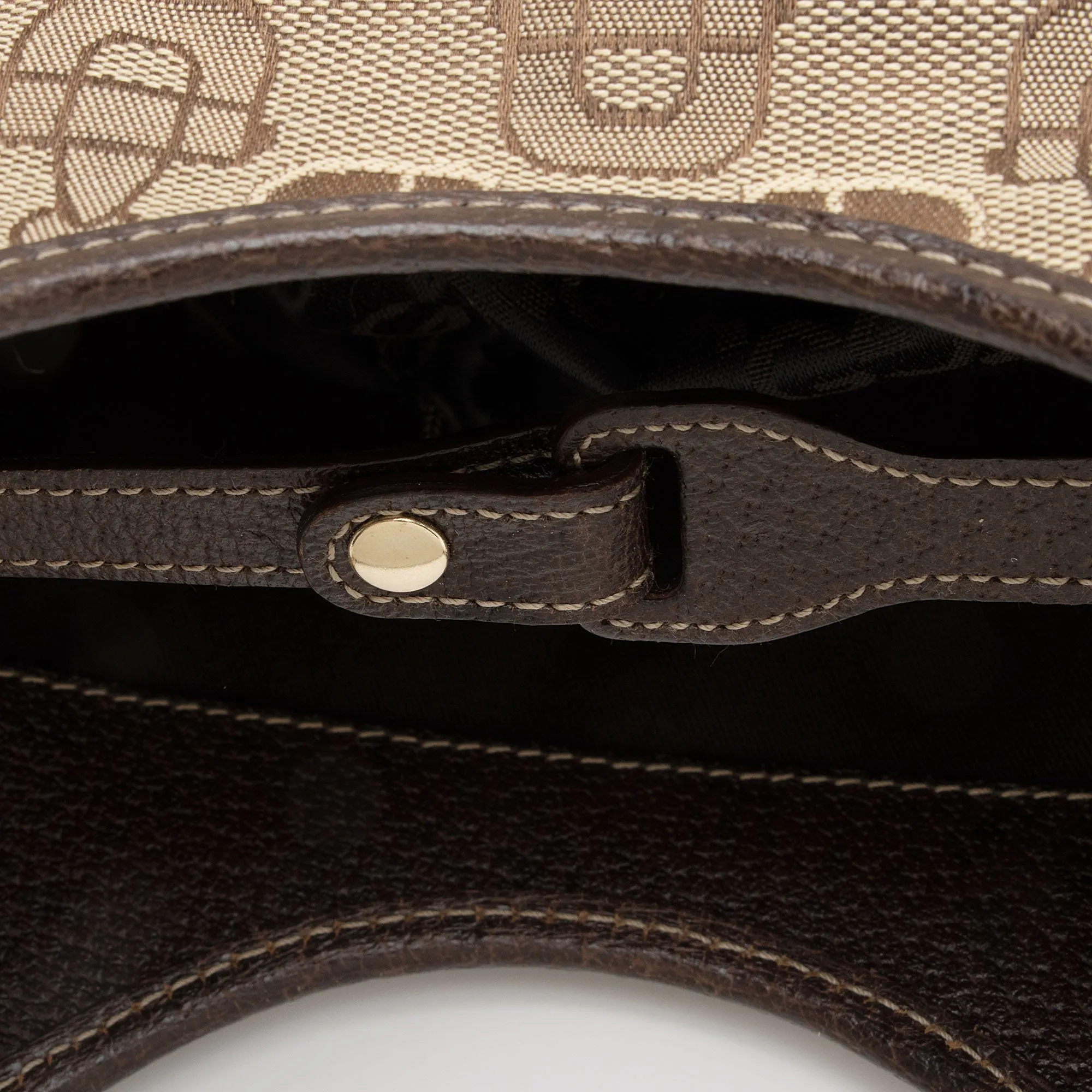Gucci Horsebit Canvas Shoulder Bag (SHF-t8v4XG)