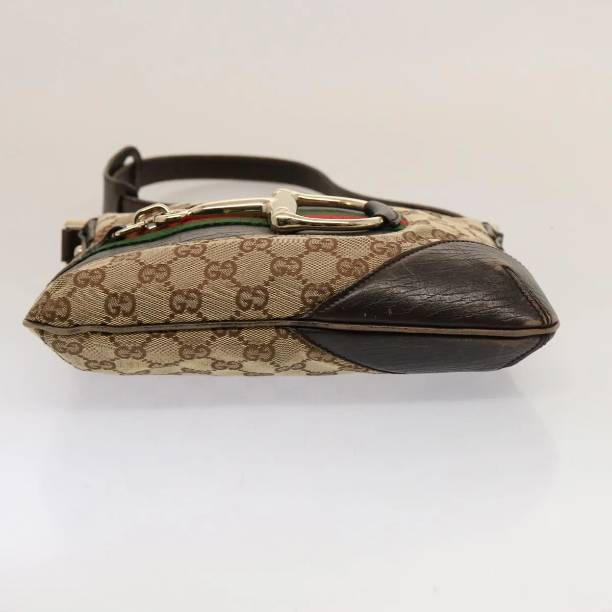 Gucci Horsebit  Canvas Shoulder Bag