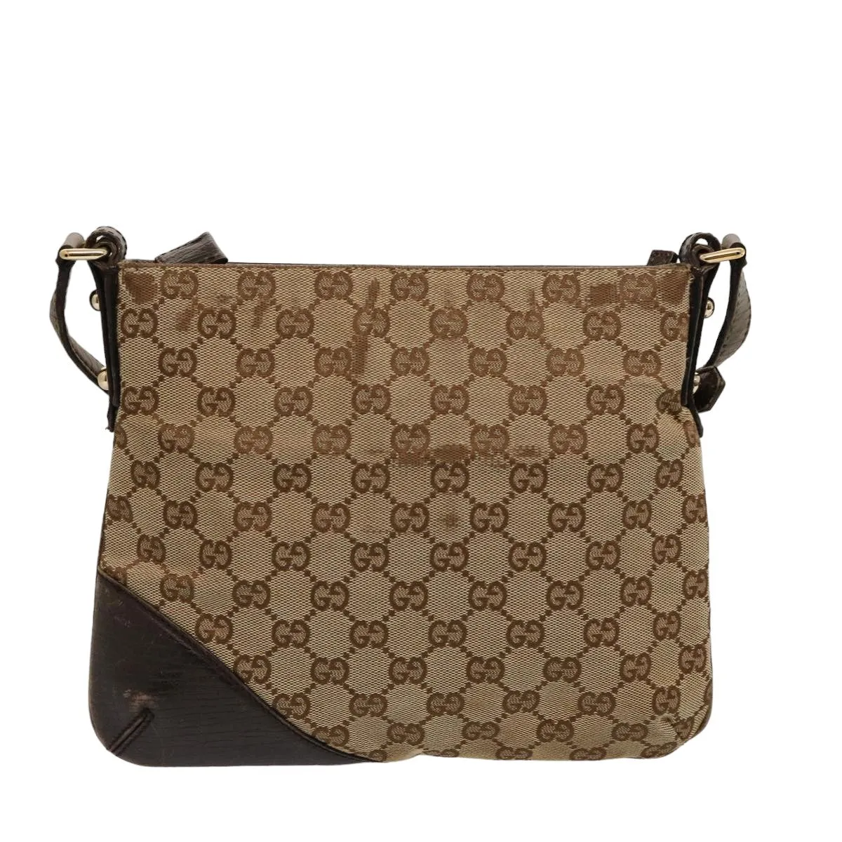Gucci Horsebit  Canvas Shoulder Bag