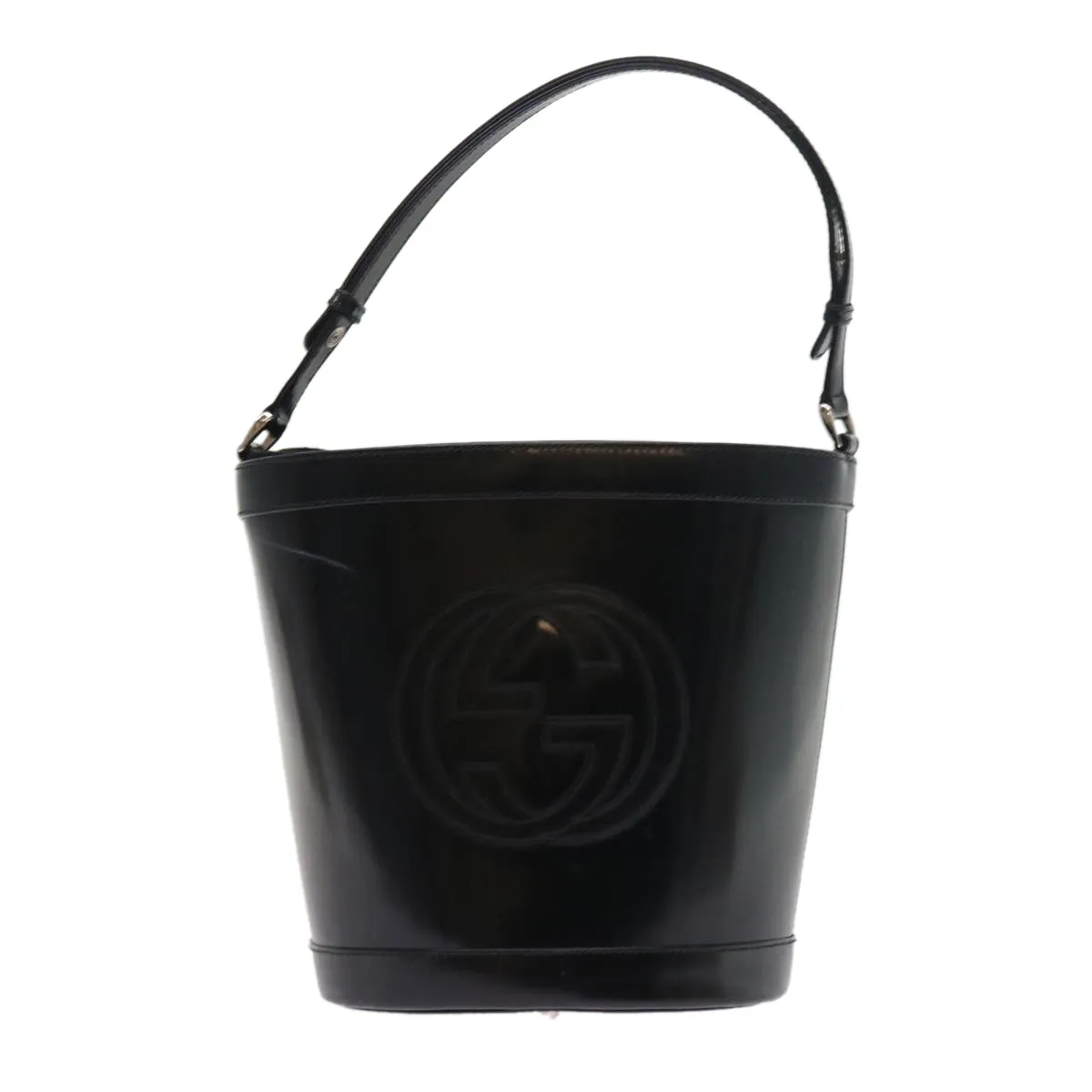 GUCCI Interlocking Shoulder Bag Patent leather Black  8931