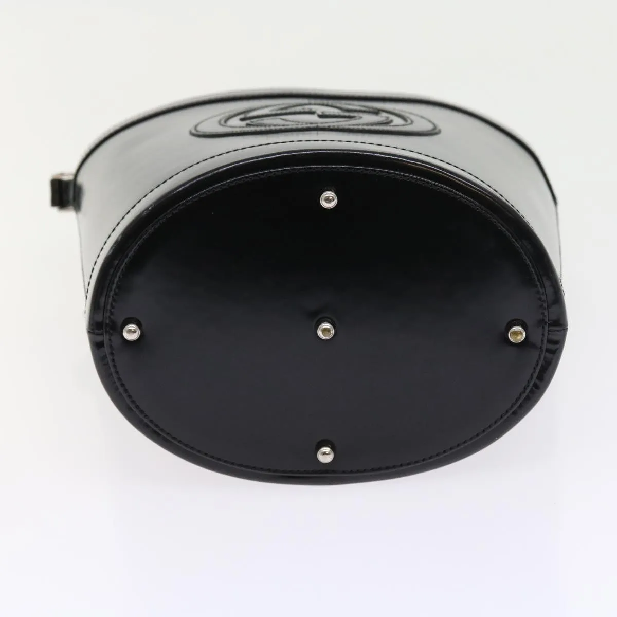 GUCCI Interlocking Shoulder Bag Patent leather Black  8931