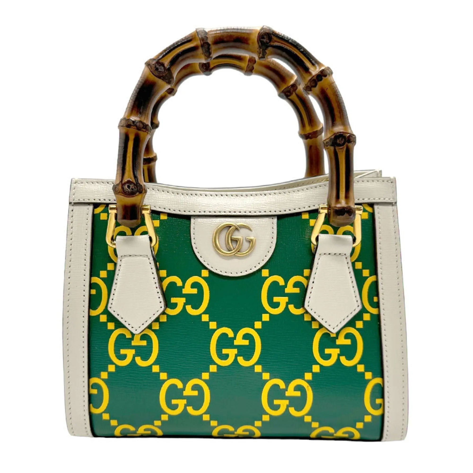 Gucci  ivory yellow Leather Handbag Shoulder Bag (Pre-Owned)