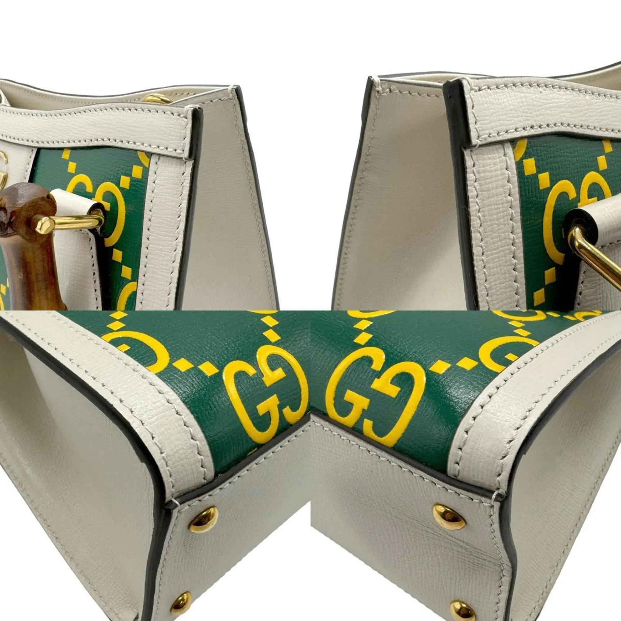Gucci  ivory yellow Leather Handbag Shoulder Bag (Pre-Owned)