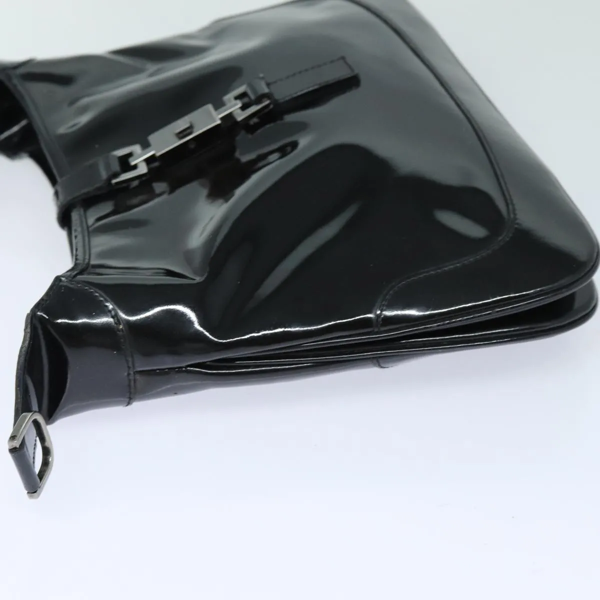 GUCCI Jackie Shoulder Bag Enamel Black 001 4272  79821