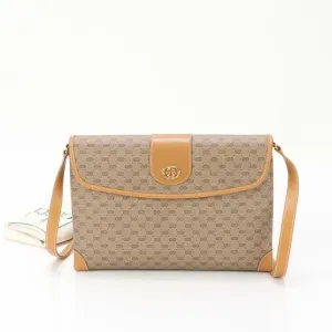 Gucci  Leather Coated Canvas Handbag Shoulder Bag (Pre-Owned)