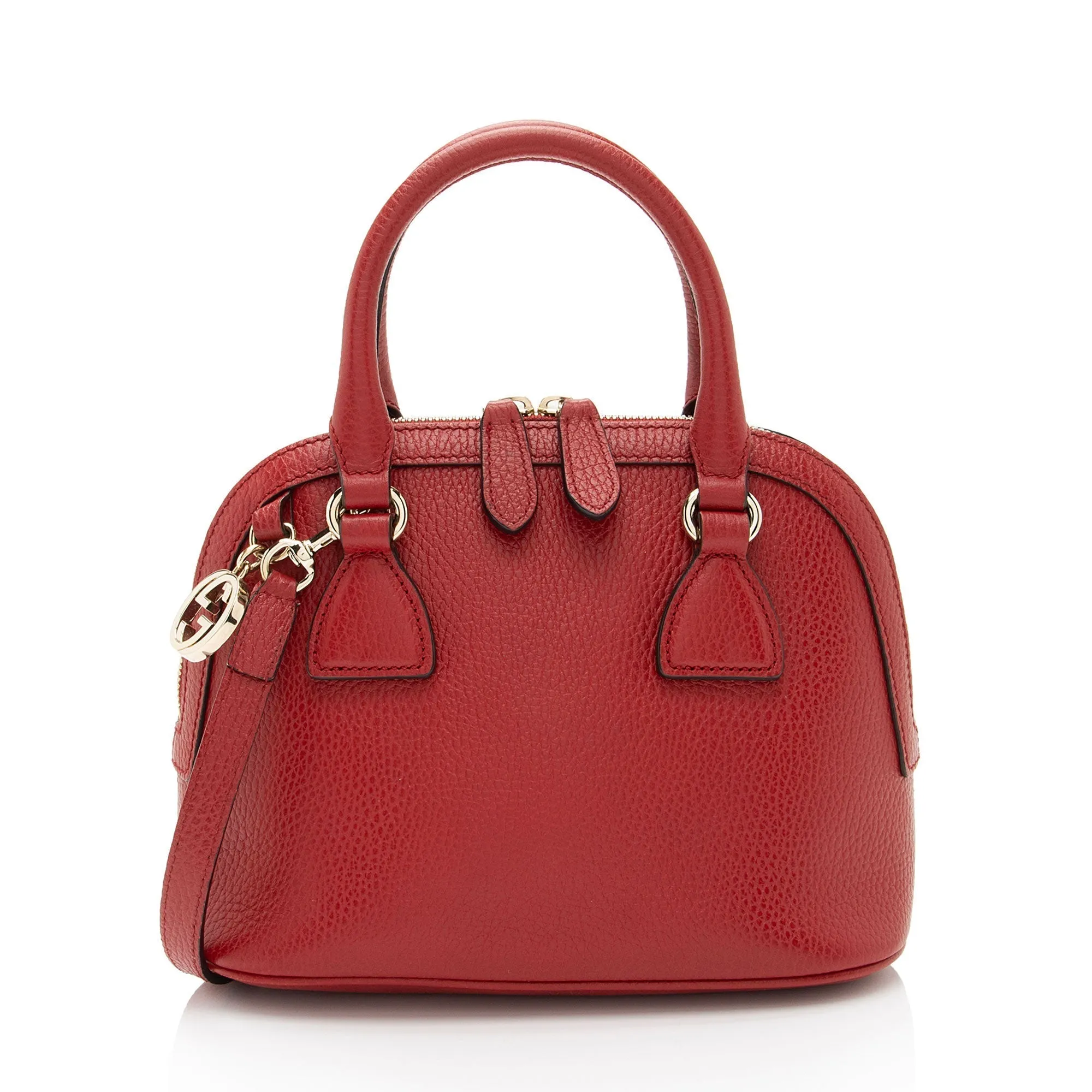 Gucci Leather GG Charm Dome Small Shoulder Bag (SHF-RnbV1S)