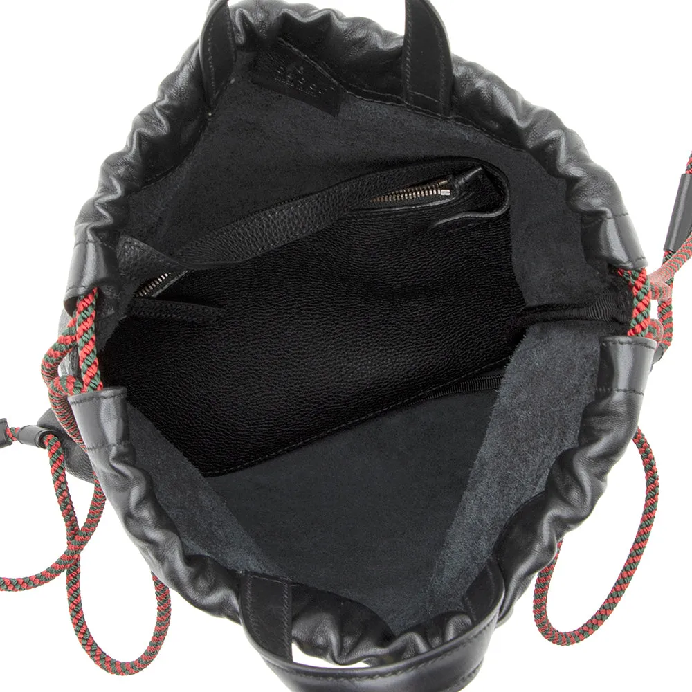 Gucci Leather Logo Drawstring Backpack (SHF-20714)