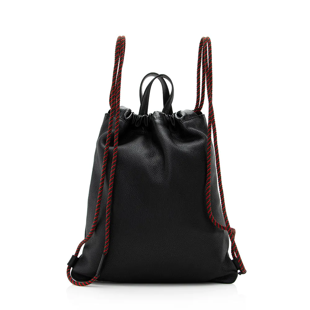 Gucci Leather Logo Drawstring Backpack (SHF-20714)