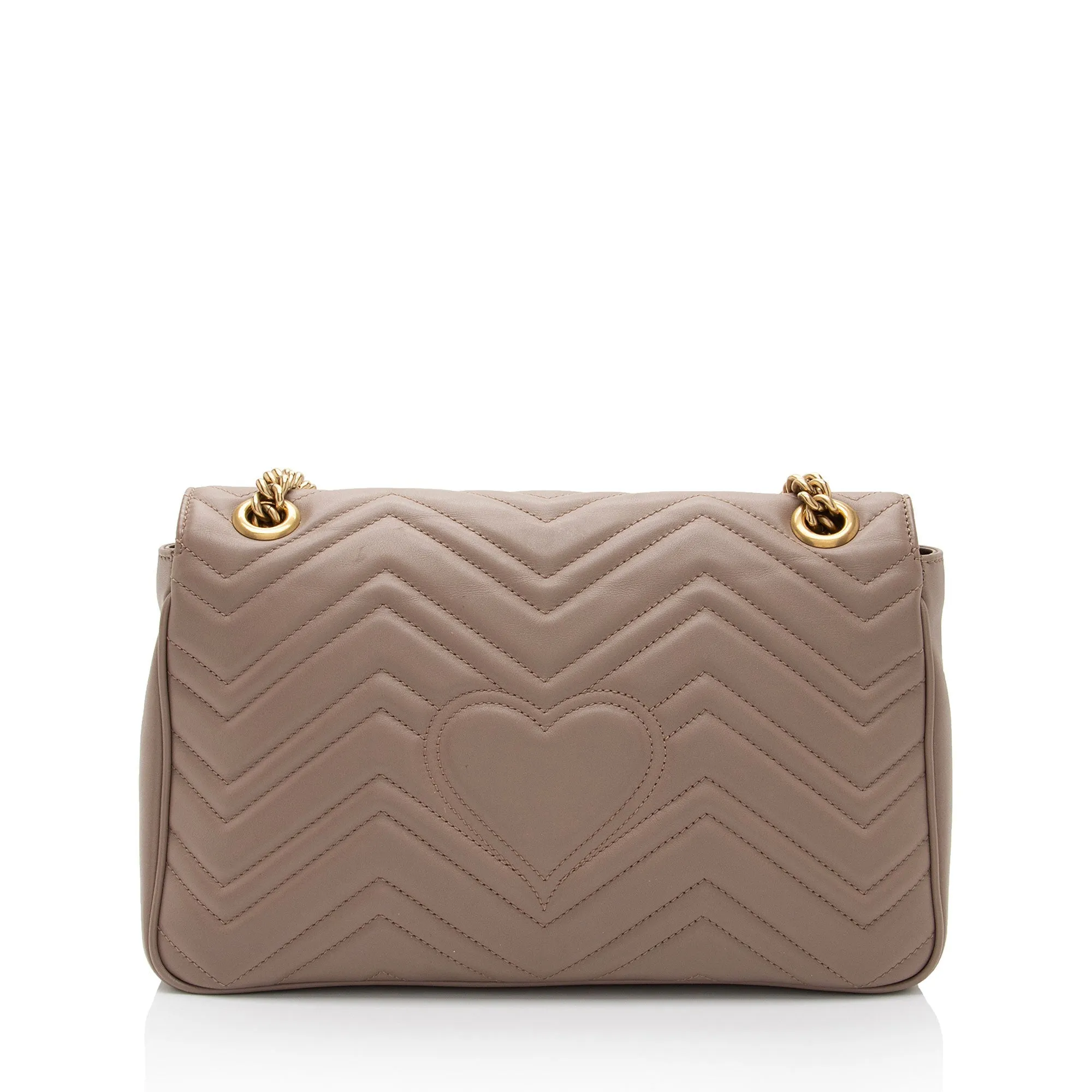 Gucci Matelasse Leather GG Marmont Medium Flap Shoulder Bag (SHF-EZthFS)