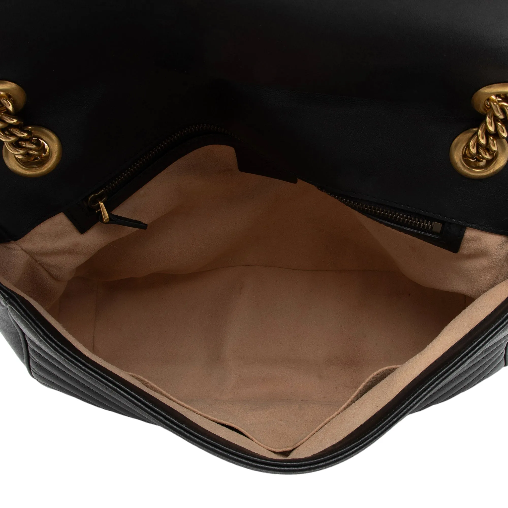 Gucci Matelasse Leather GG Marmont Medium Flap Shoulder Bag (SHF-VhM2jC)