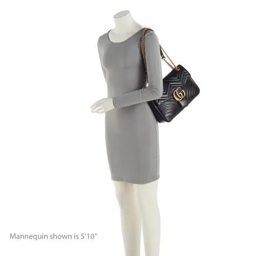 Gucci Matelasse Leather GG Marmont Medium Flap Shoulder Bag (SHF-VhM2jC)