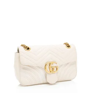 Gucci Matelasse Leather GG Marmont Small Flap Shoulder Bag (SHF-gduwv8)