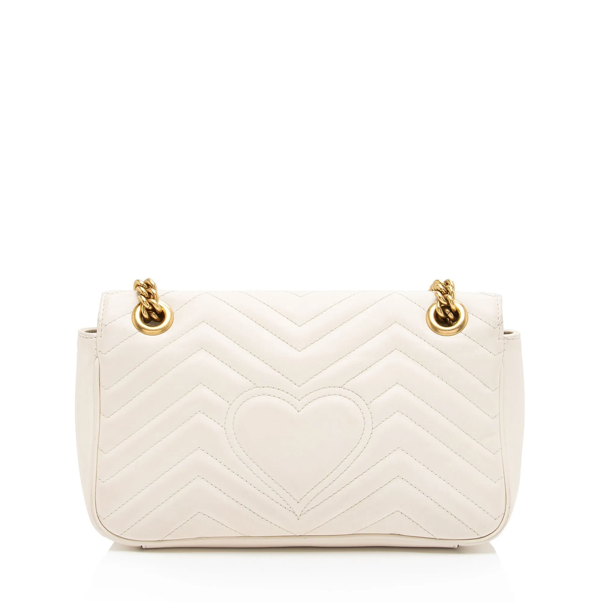 Gucci Matelasse Leather GG Marmont Small Flap Shoulder Bag (SHF-gduwv8)
