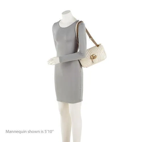 Gucci Matelasse Leather GG Marmont Small Flap Shoulder Bag (SHF-gduwv8)