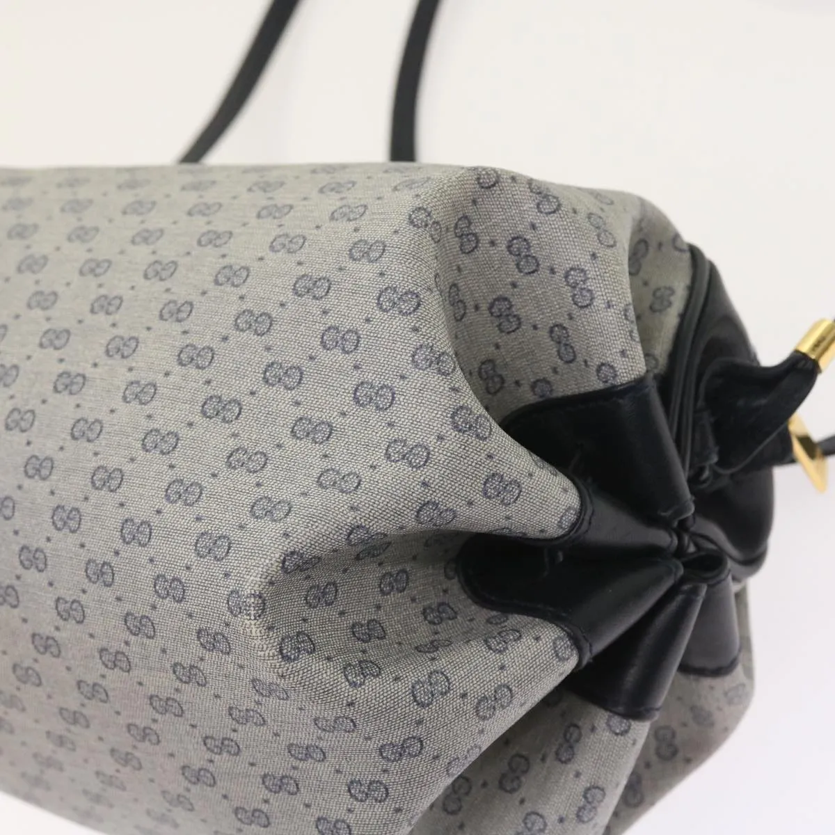 GUCCI Micro GG Canvas Shoulder Bag PVC Leather Navy 007.115.5770  th4074