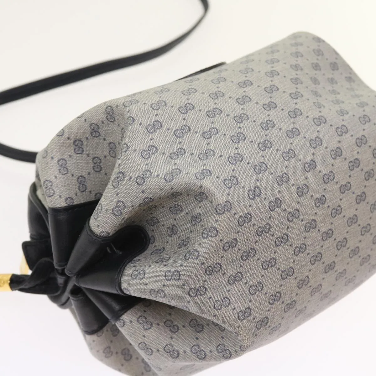 GUCCI Micro GG Canvas Shoulder Bag PVC Leather Navy 007.115.5770  th4074