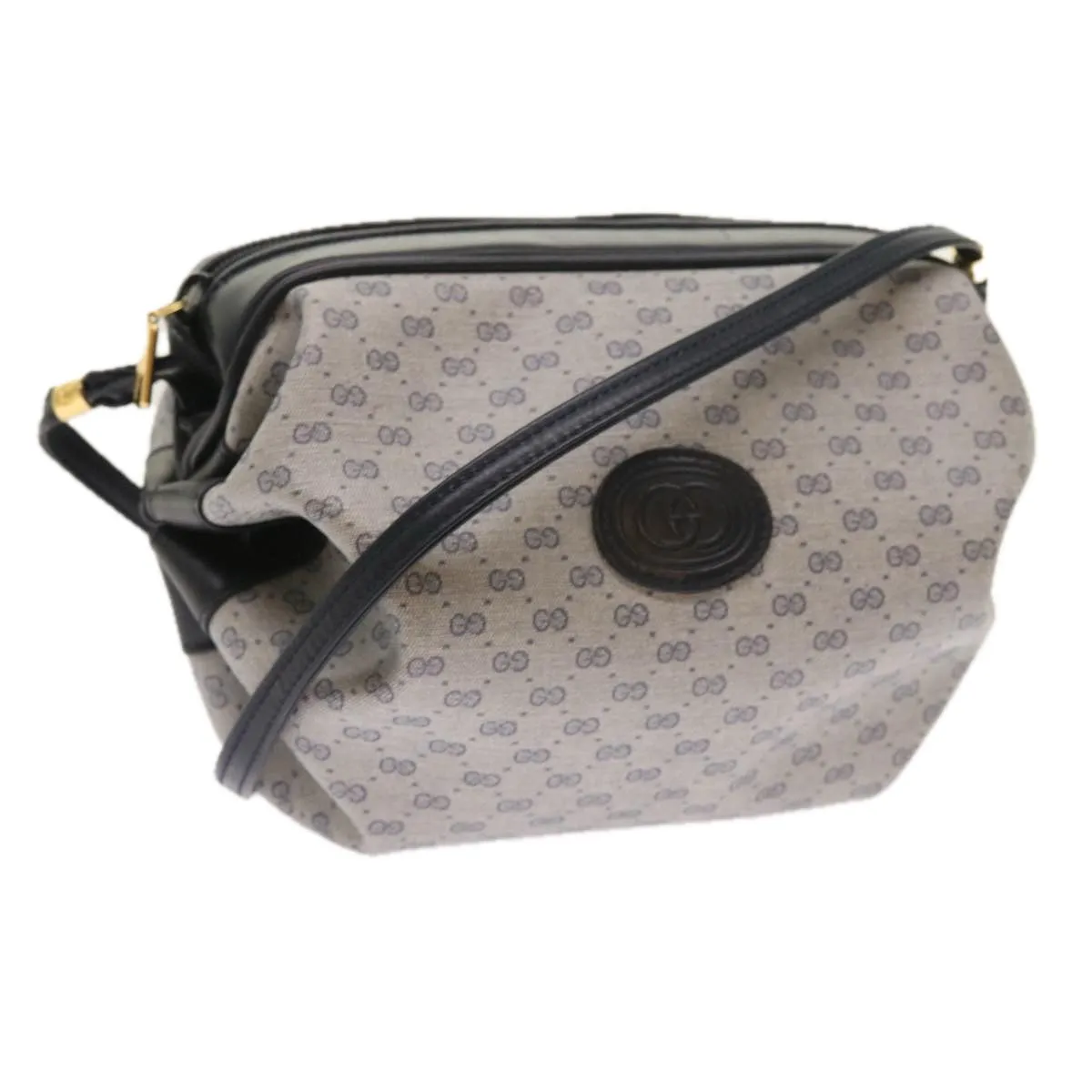 GUCCI Micro GG Canvas Shoulder Bag PVC Leather Navy 007.115.5770  th4074